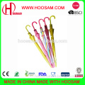 Colorful clear PVC auto open straight umbrella